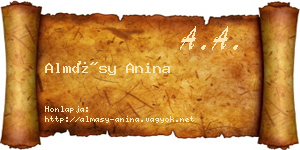 Almásy Anina névjegykártya
